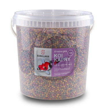 Tříbarevné krmivo - 6 mm kbelík 10 l (3800 g) krmivo pro koi