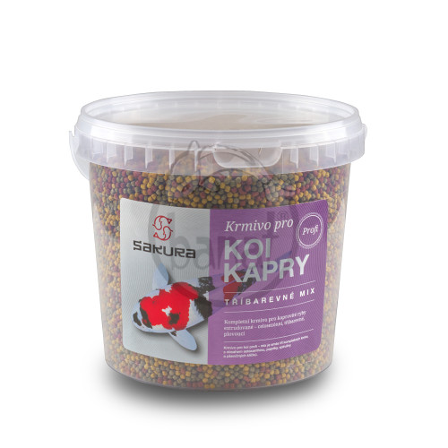 Tříbarevné krmivo - 3 mm kbelík 2 l (800 g) krmivo pro koi