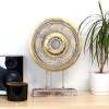 Dřevěná dekorace zlatý kruh - 40 cm