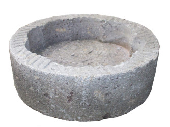 Mlýnský kámen 60 cm nádržka na vodu - šedý granit