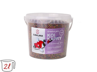 Tříbarevné krmivo - 3 mm kbelík 2 l (800 g) krmivo pro koi