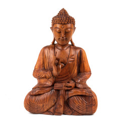 Buddha se zdviž.rukou 40 cm - dřevořezba